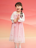 Balabala Girl Hanfu Dress Kids Skirt Red New Year's Outfit Chinese Style Dress