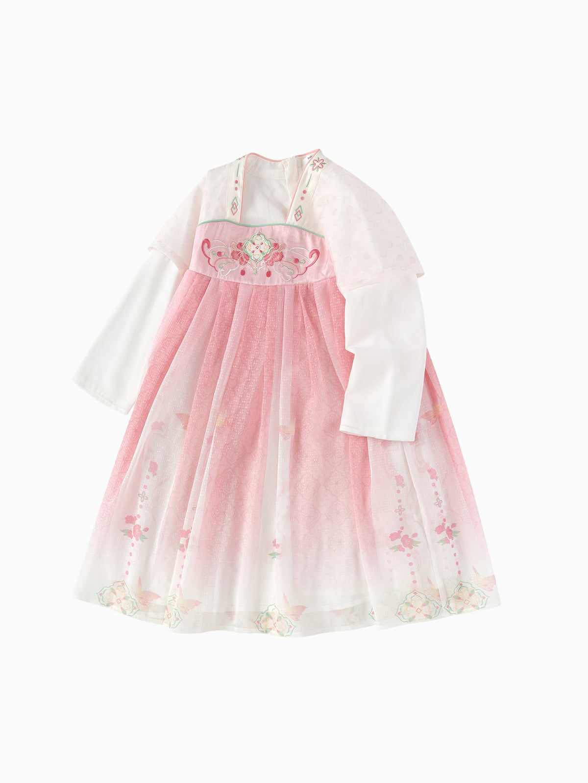 Balabala Girl Hanfu Dress Kids Skirt Red New Year's Outfit Chinese Style Dress