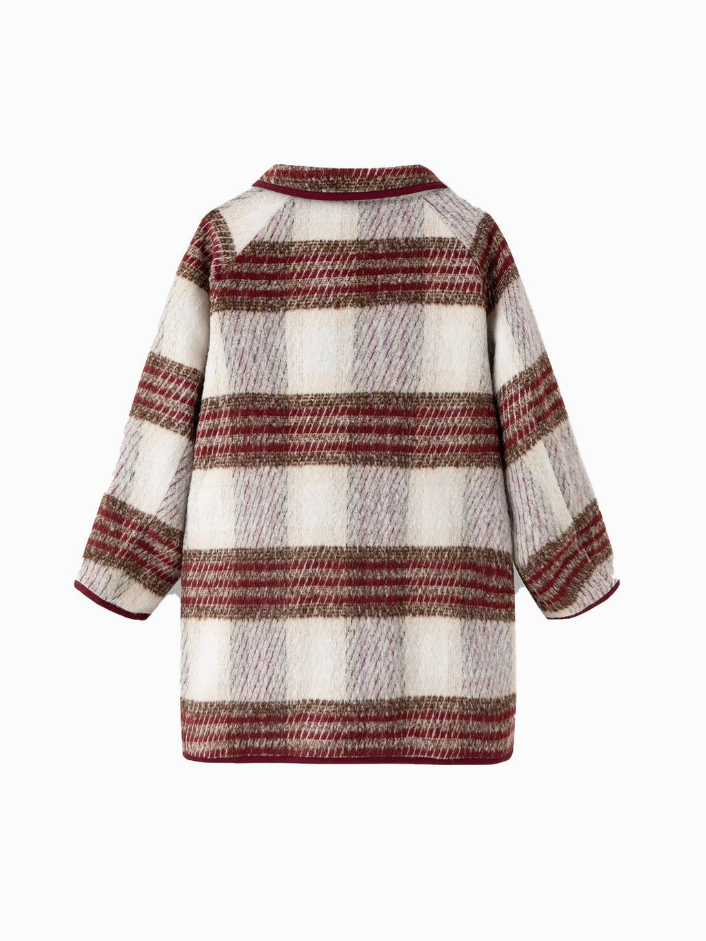 Balabala  children's clothing girls coat 2024 fall and winter new retro college plaid tweed coat