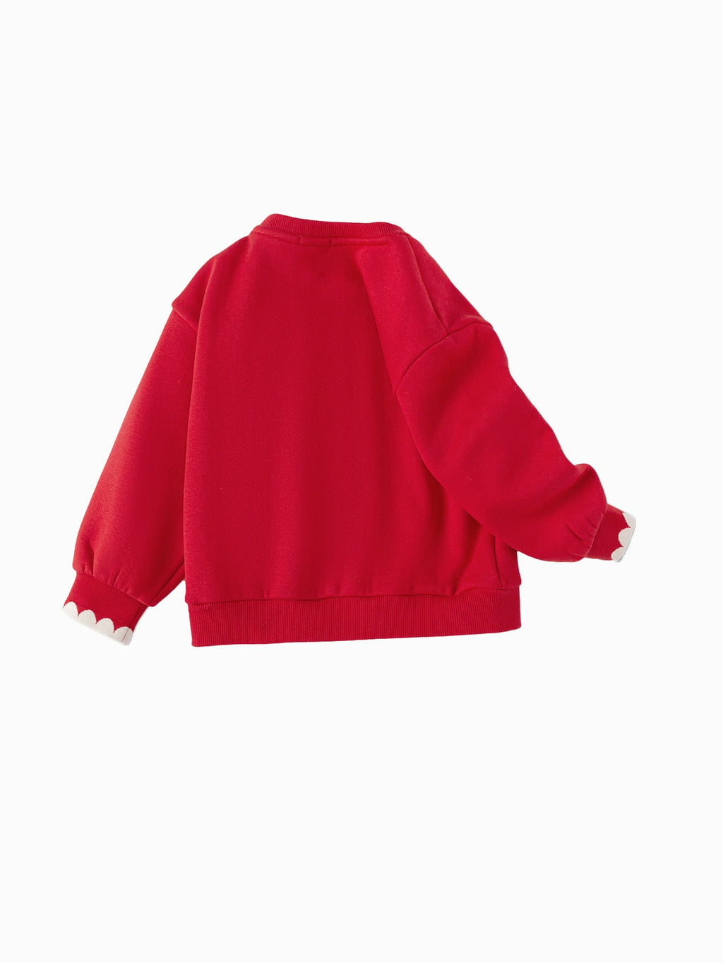 Balabala  Girls Long Sleeve Sweatshirt Top 2024 Winter New Round Neck New Year Red