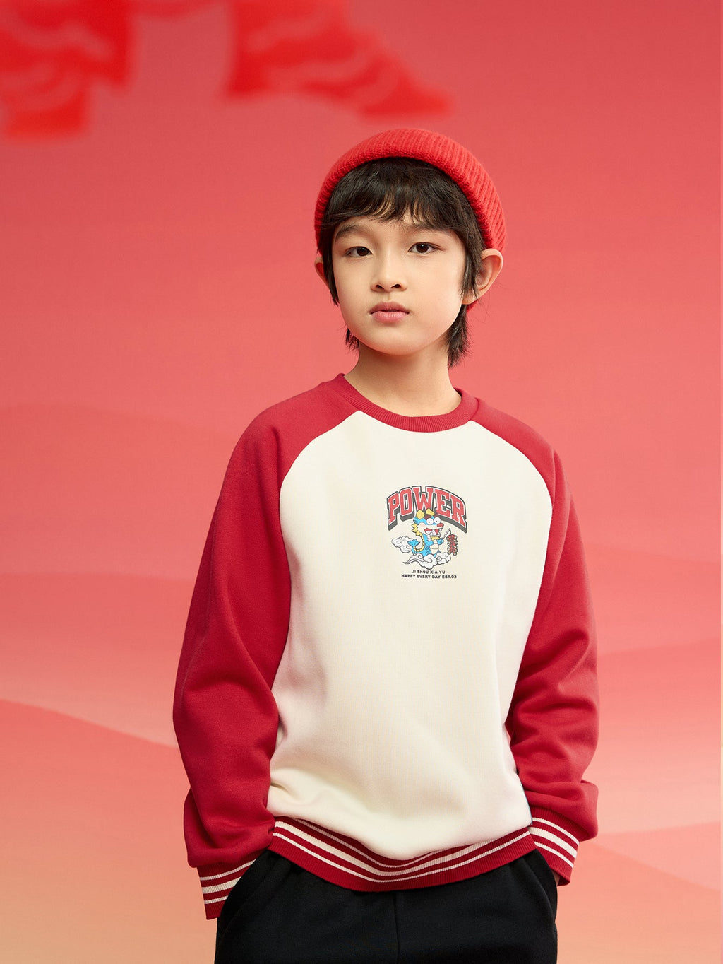 Balabala children's sweater boys' tops 2025 new spring long-sleeved embroidery loose