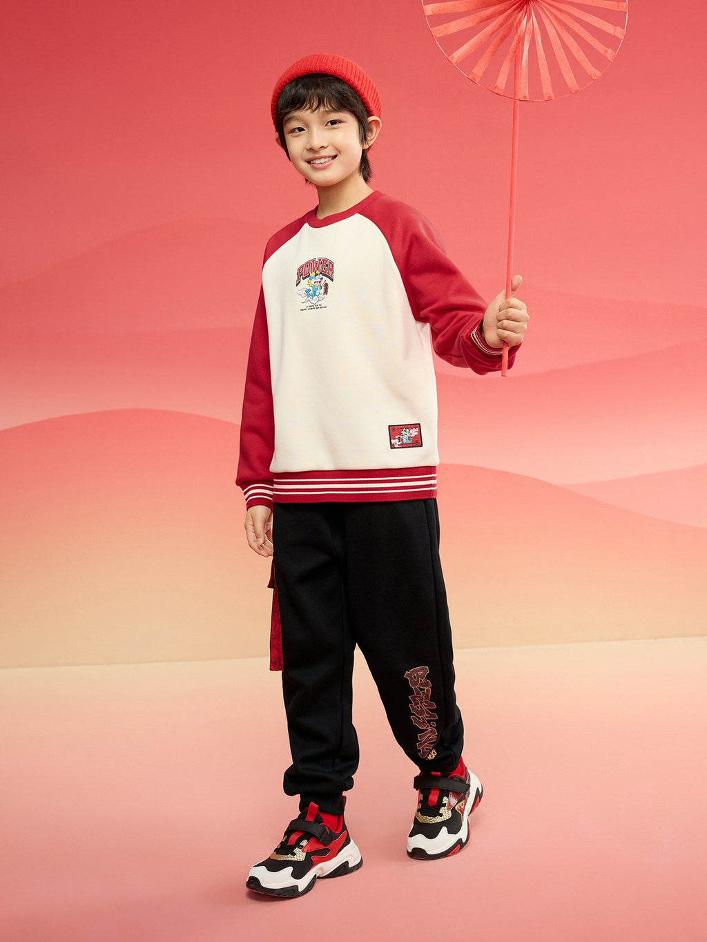 Balabala children's sweater boys' tops 2025 new spring long-sleeved embroidery loose