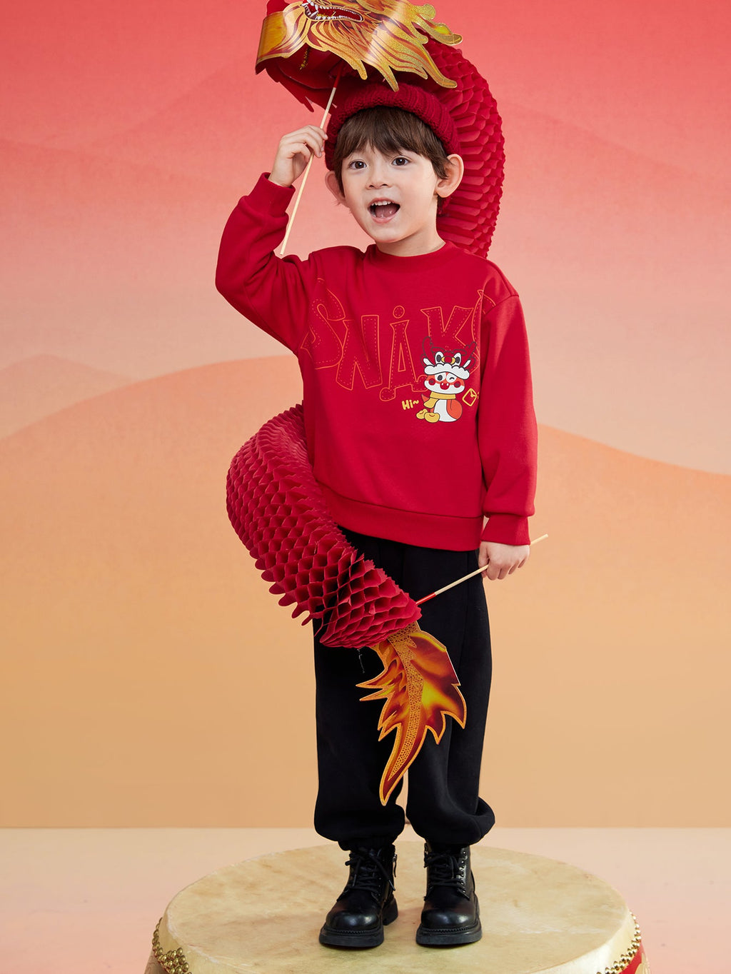 Balabala  children's sweater girls boys 2024 new fall and winter loose fashion tops