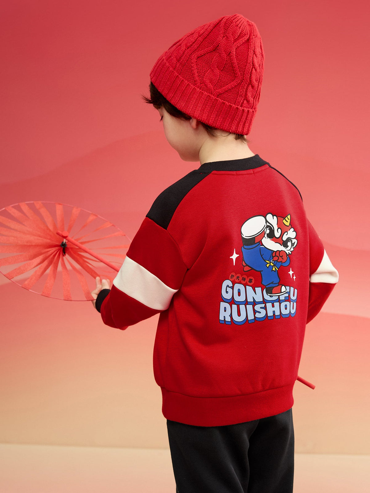 Balabala  children's sweater girls boys 2024 new fall and winter loose fashion tops