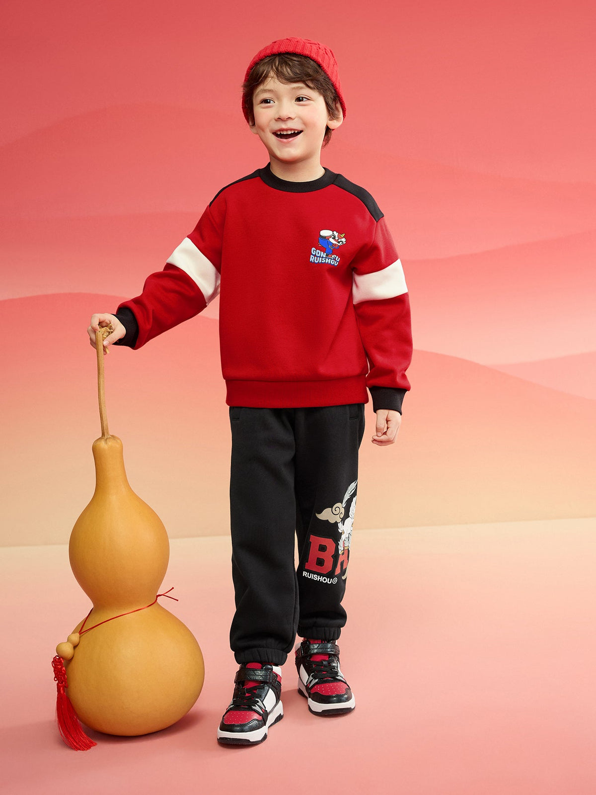 Balabala  children's sweater girls boys 2024 new fall and winter loose fashion tops