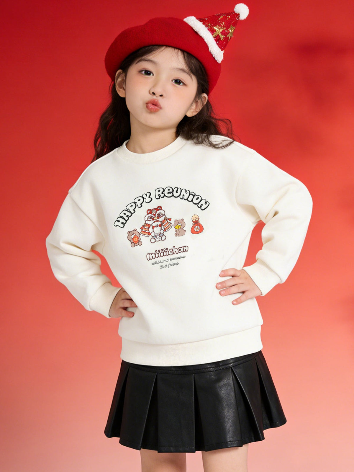 Balabala  children's sweater girls boys 2024 new fall and winter loose fashion tops
