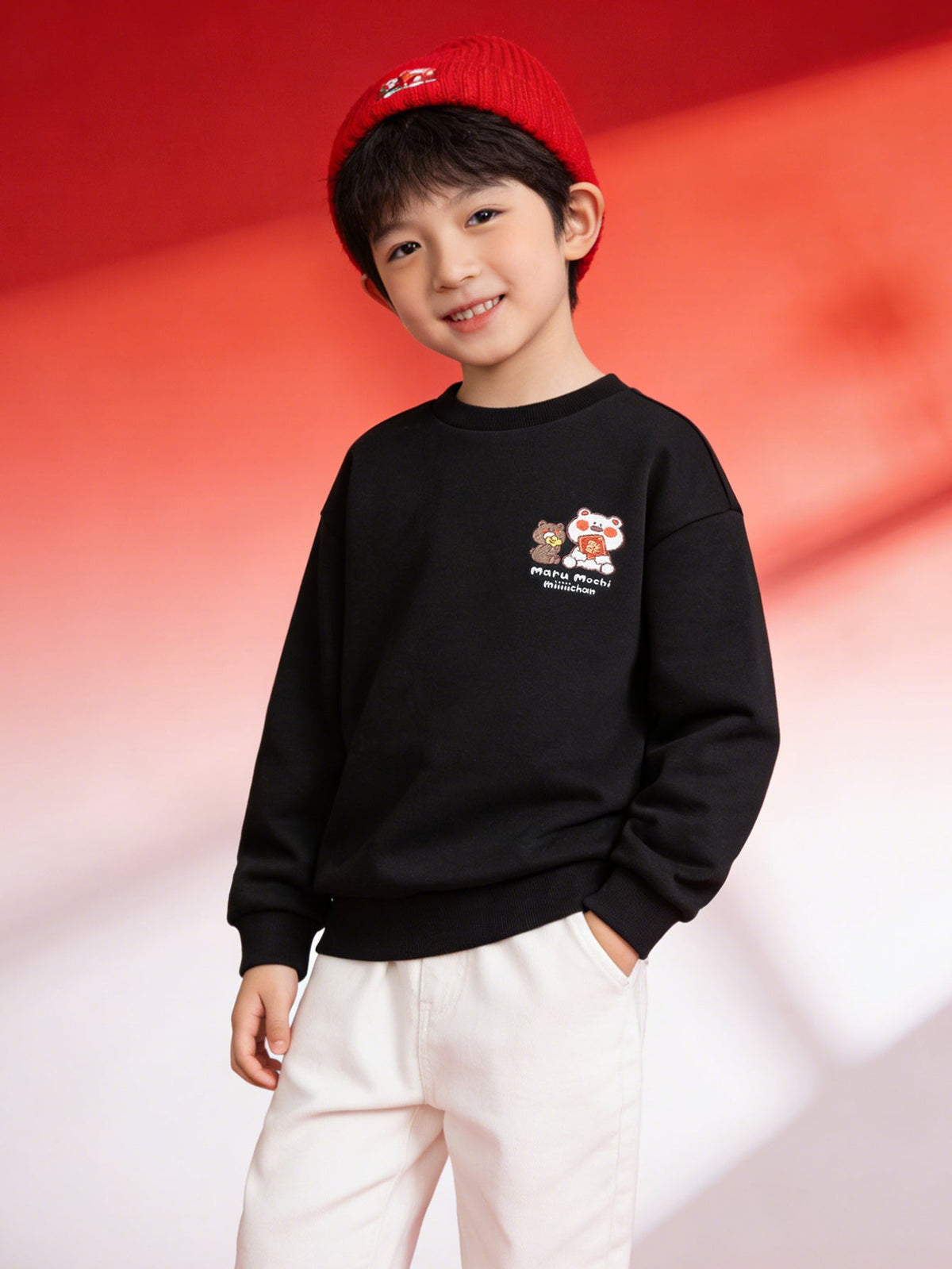 Balabala  children's sweater girls boys 2024 new fall and winter loose fashion tops