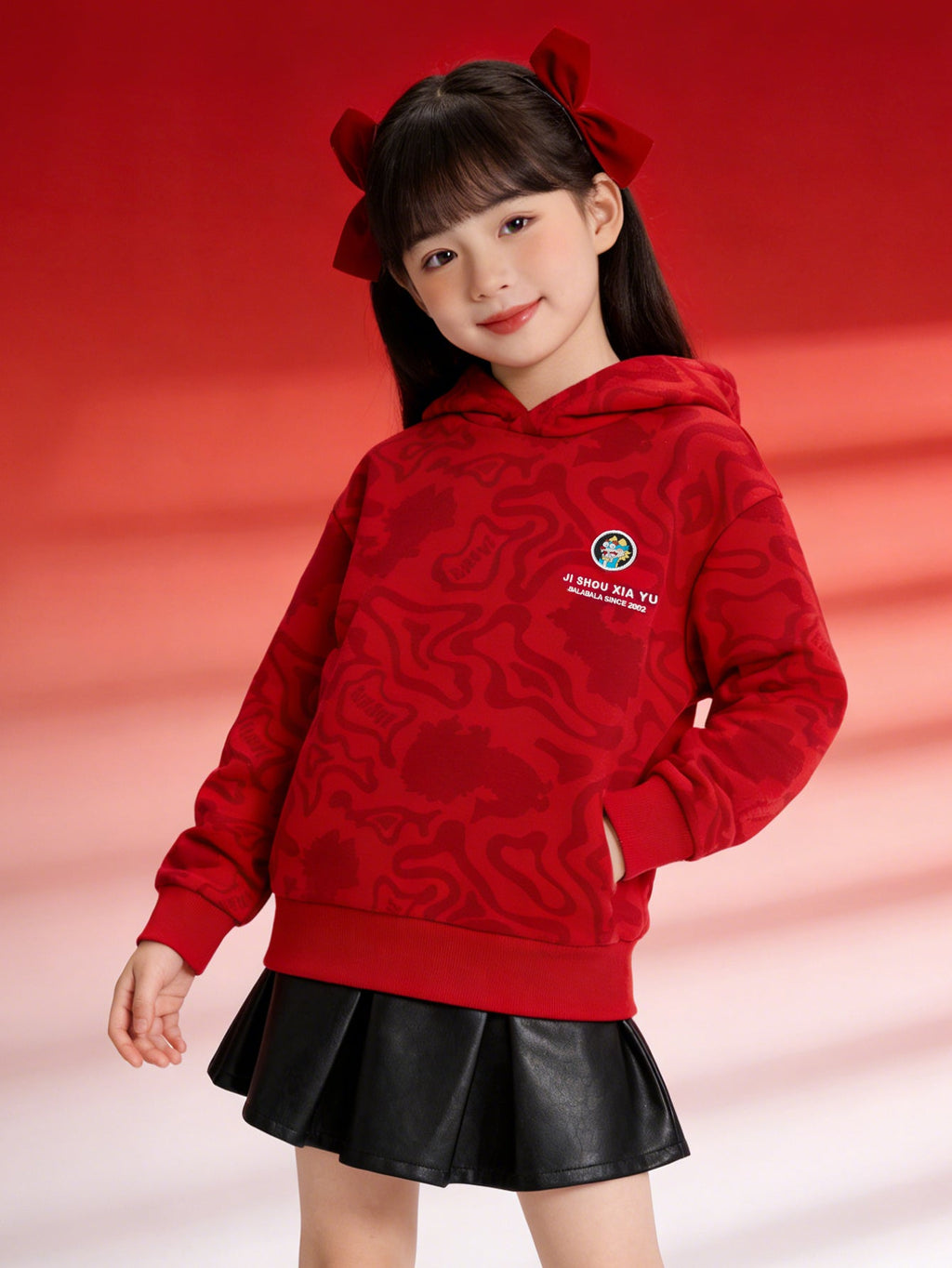 Balabala  children's sweater girls boys 2024 new fall and winter loose fashion tops