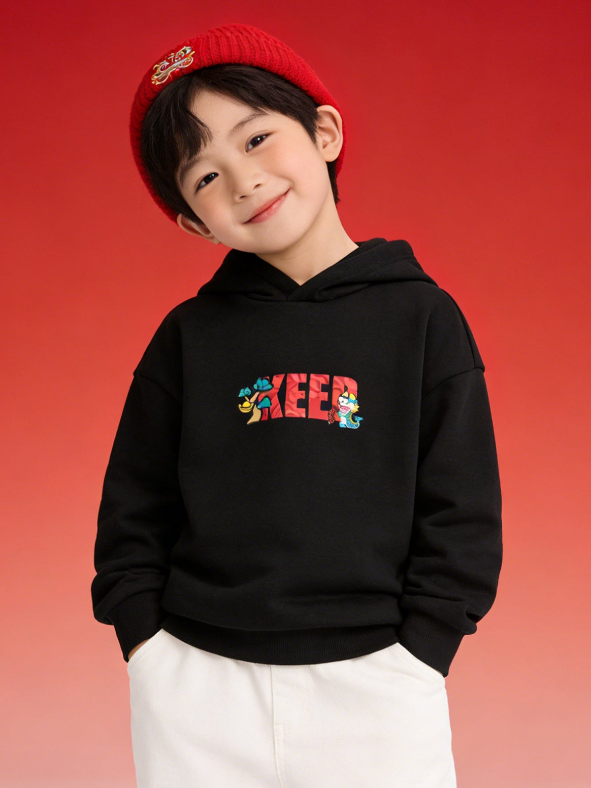 Balabala  children's sweater girls boys 2024 new fall and winter loose fashion tops