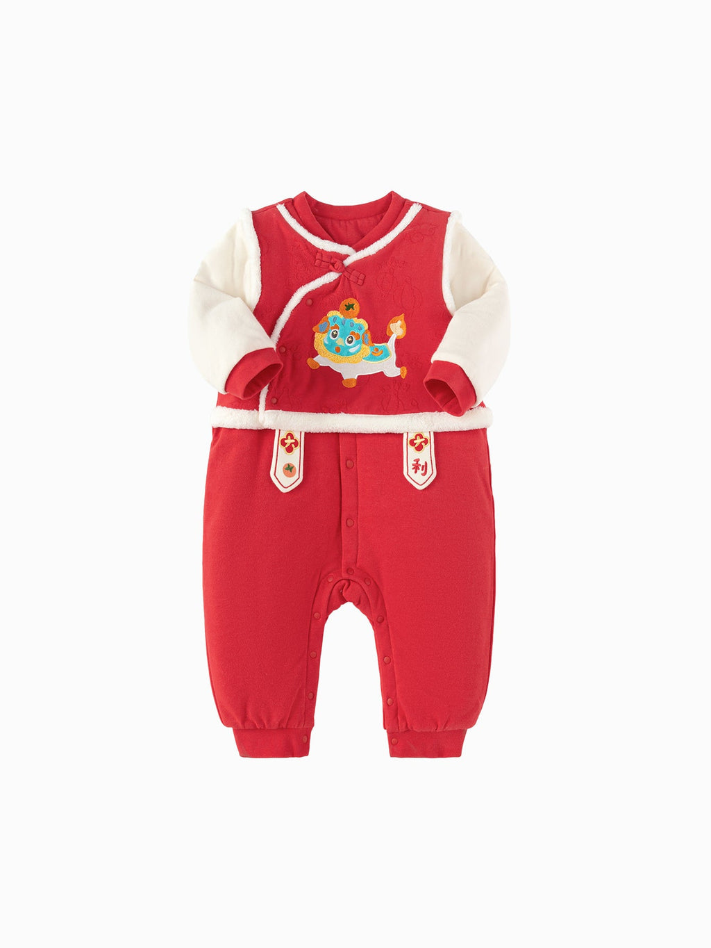 Balabala Children Clothes Baby Thickened Jumpsuit Newborn Clothes 2025 New Winter New Year Season