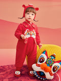 Balabala Children Clothes Baby Thickened Jumpsuit Newborn Clothes 2025 New Winter New Year Season