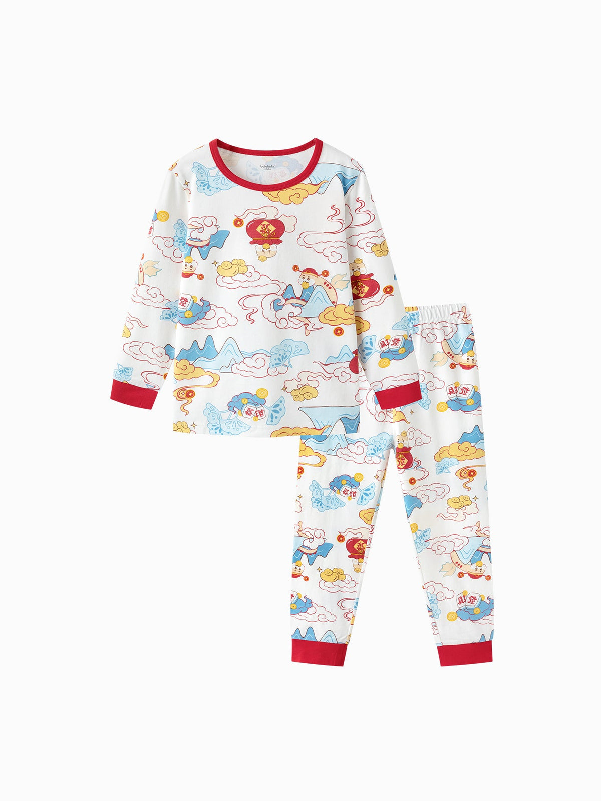 Balabala Baby Autumn Clothes Suit Year of the Snake Boy And Girl Thermal Underwear Animal Year Red Pajamas