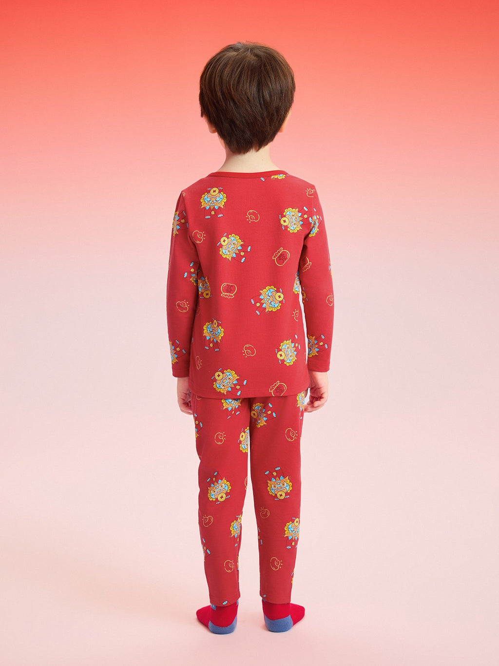 Balabala Baby Autumn Clothes Suit Year of the Snake Boy And Girl Thermal Underwear Animal Year Red Pajamas
