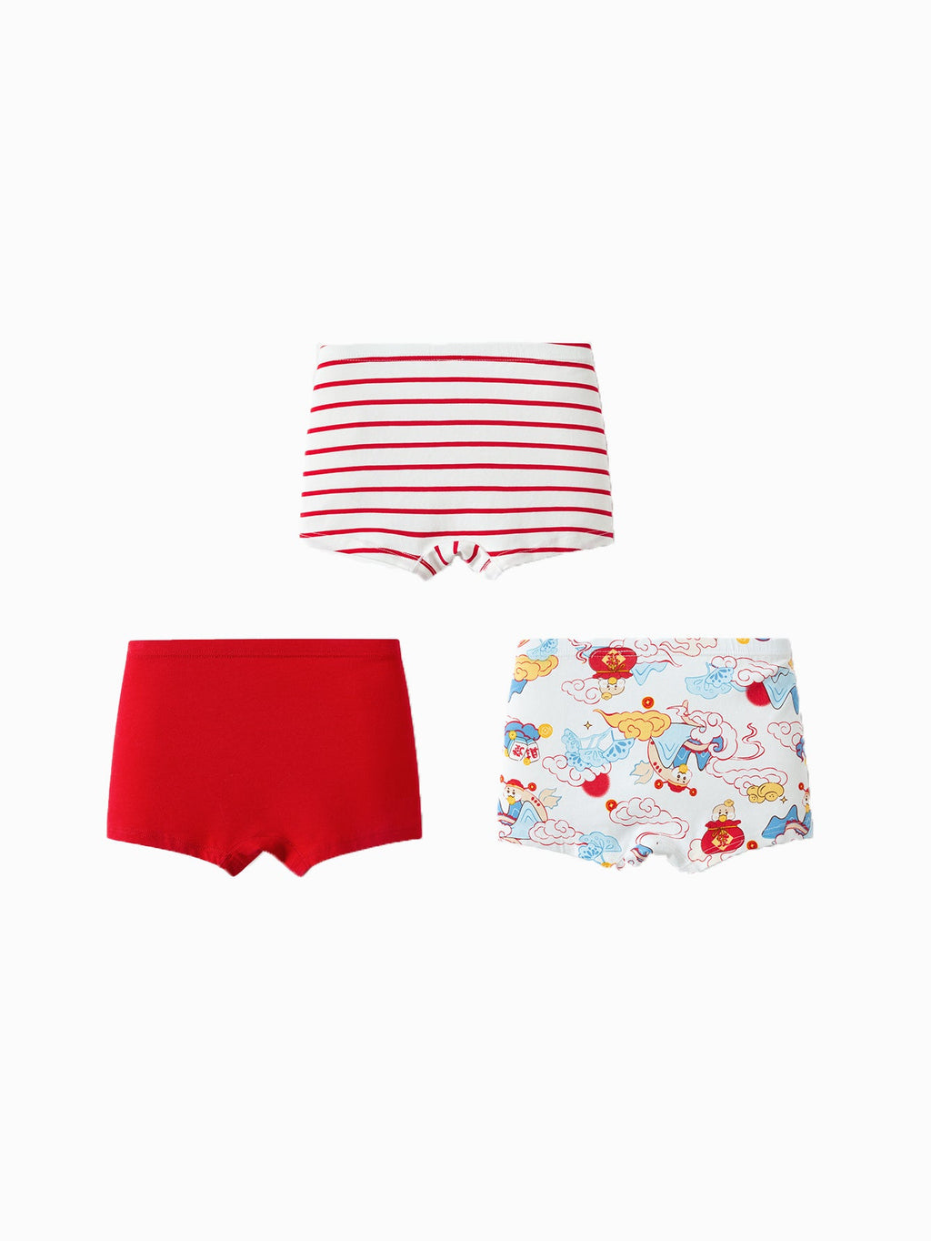 Balabala Boy Underwear Boxer Birefs Cotton Animal Year Red Shorts The Year of Snake New Year Suit