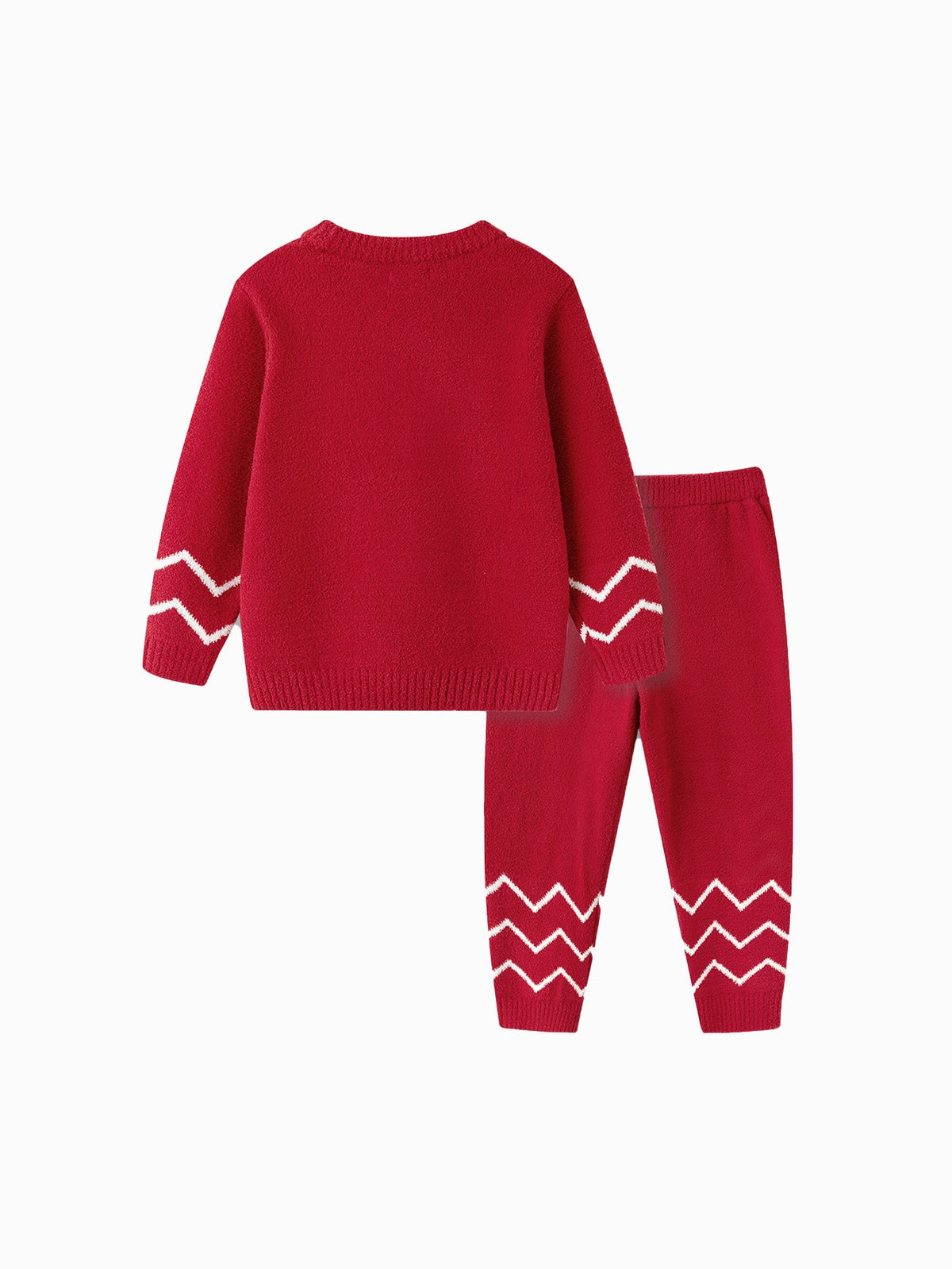 Balabala Baby Pajama Suit Winter Thickened Half Fleece Boy And Girl Home-Wear Red Animal Year