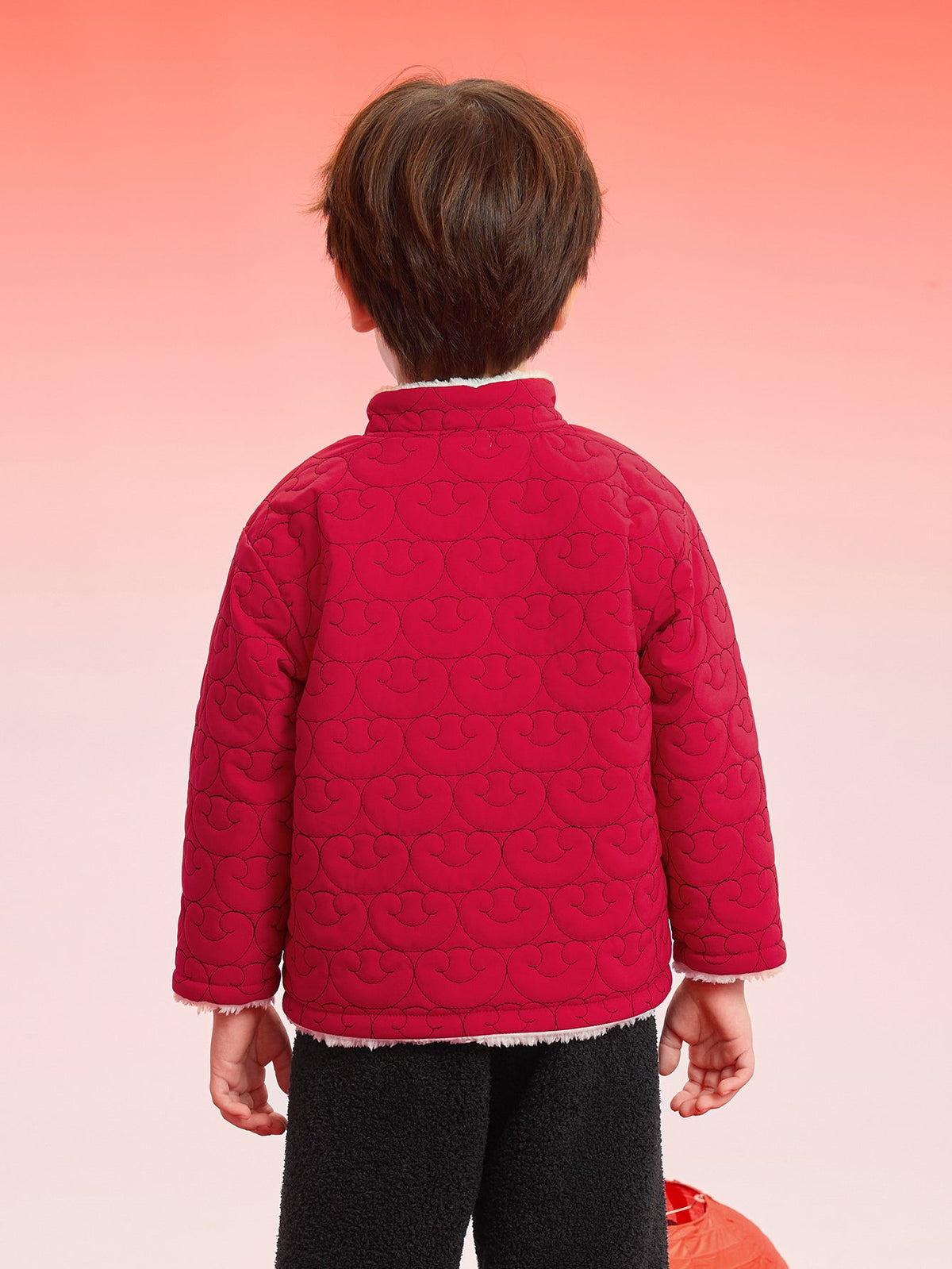 Balabala Baby Cotton Coat 2025 New Thermal Boy And Girl New Year's Greeting Outfit Outdoor Red