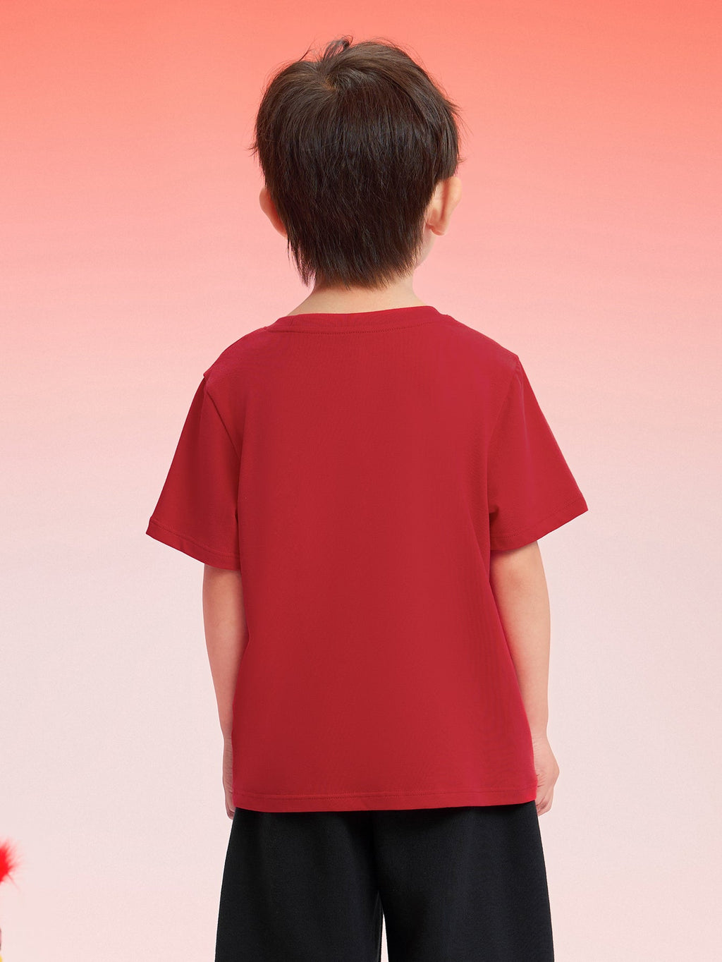 Balabala Baby T-Shirt 2025 New Boy Short Sleeve New Year Red Animal Year Girl Undershirt