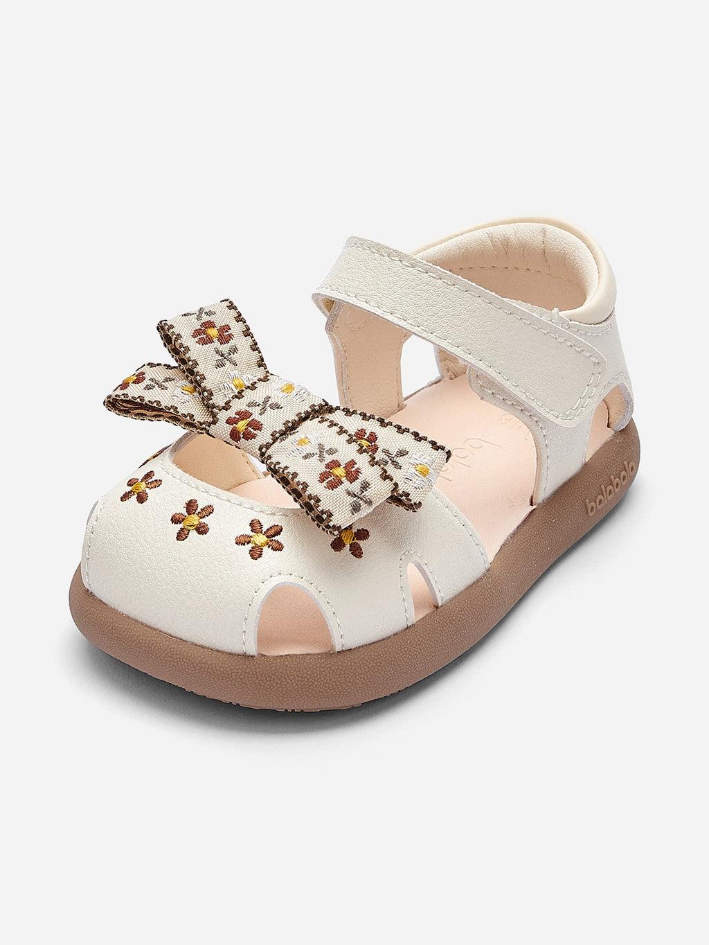 Balabala Baby Girl Plaid Bow Mary Jane Closed Toe Sandals