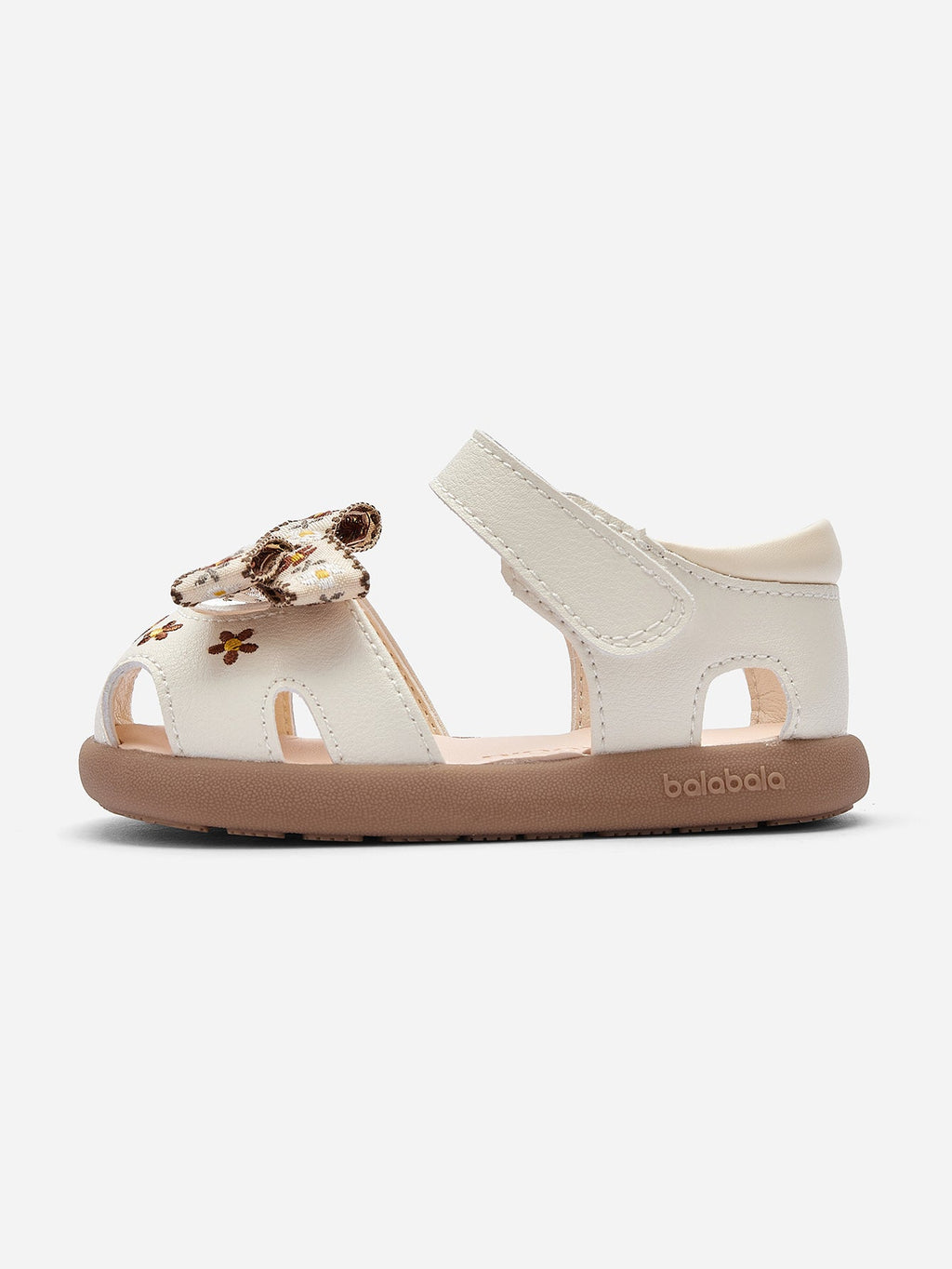 Balabala Baby Girl Plaid Bow Mary Jane Closed Toe Sandals