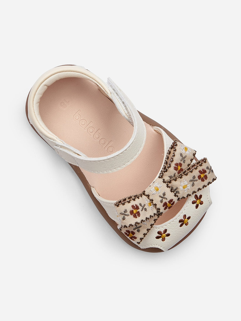 Balabala Baby Girl Plaid Bow Mary Jane Closed Toe Sandals
