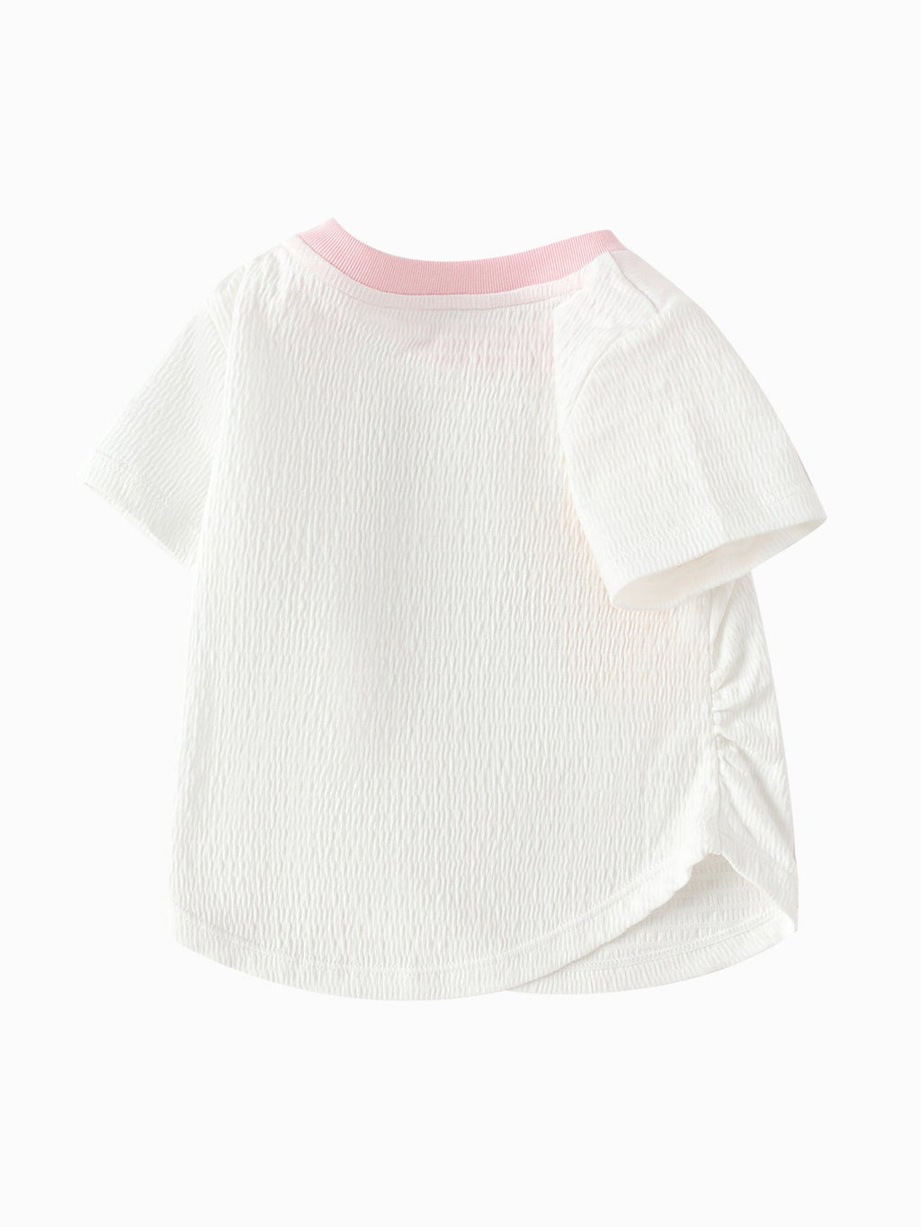 Baby Girl Round V-Neck Short-Sleeved T-Shirt
