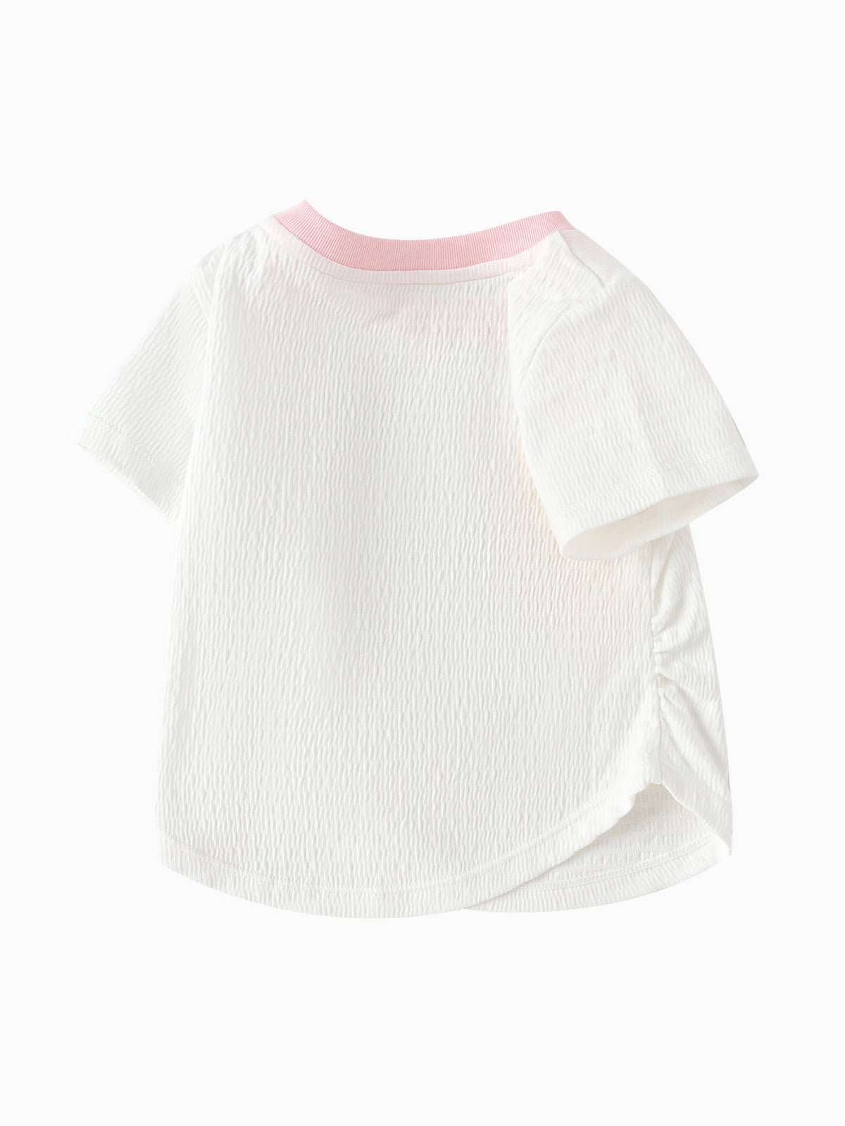 Baby Girl Round V-Neck Short-Sleeved T-Shirt
