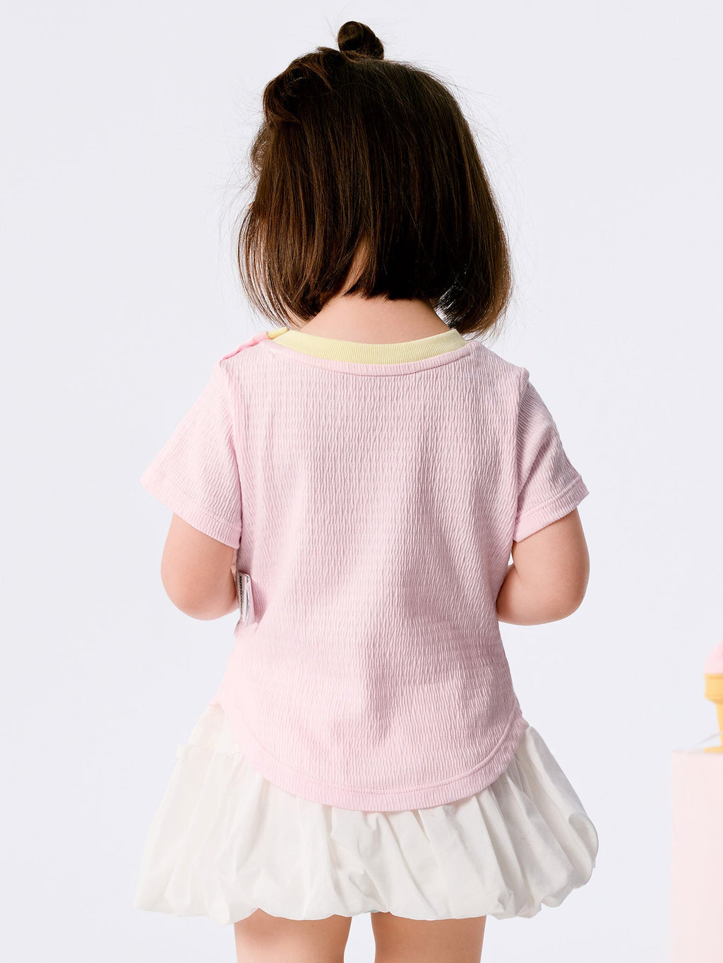 Baby Girl Round V-Neck Short-Sleeved T-Shirt