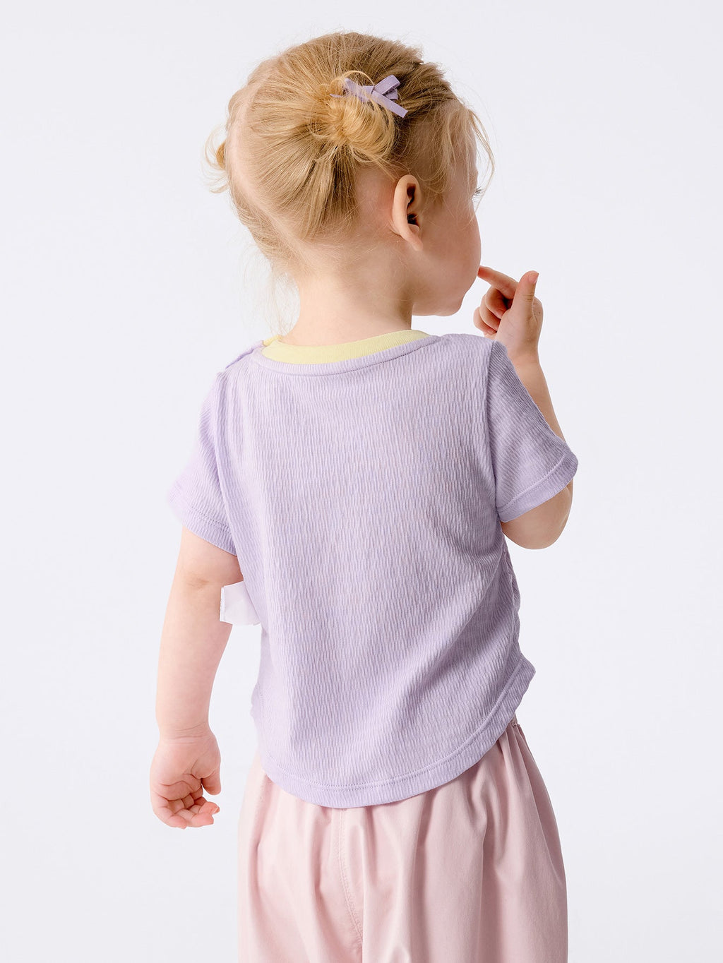 Baby Girl Round V-Neck Short-Sleeved T-Shirt