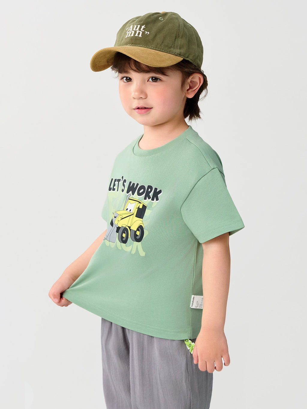 Baby Boy Round V-Neck Short-Sleeved T-Shirt