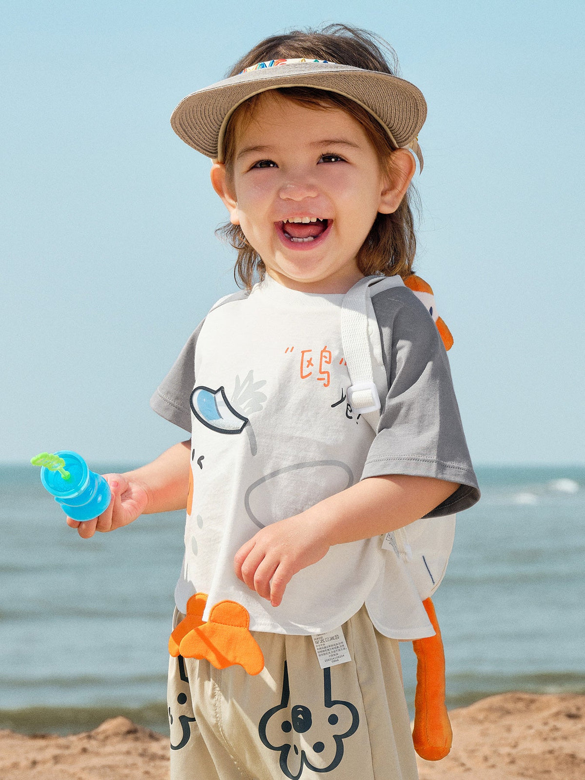 Balabala Baby Unisex 🌊Beach Summer Octopus Round Neck Short Sleeve T-Shirt