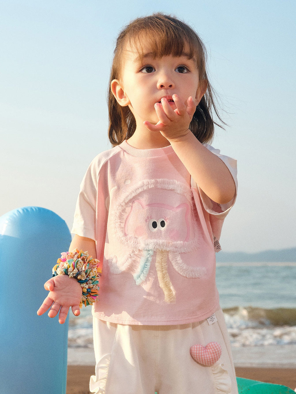 Balabala Baby Unisex 🌊Beach Summer Octopus Round Neck Short Sleeve T-Shirt
