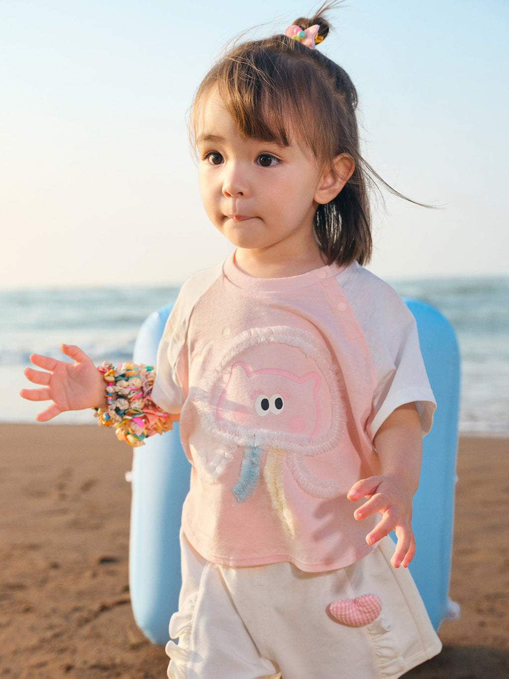 Balabala Baby Unisex 🌊Beach Summer Octopus Round Neck Short Sleeve T-Shirt