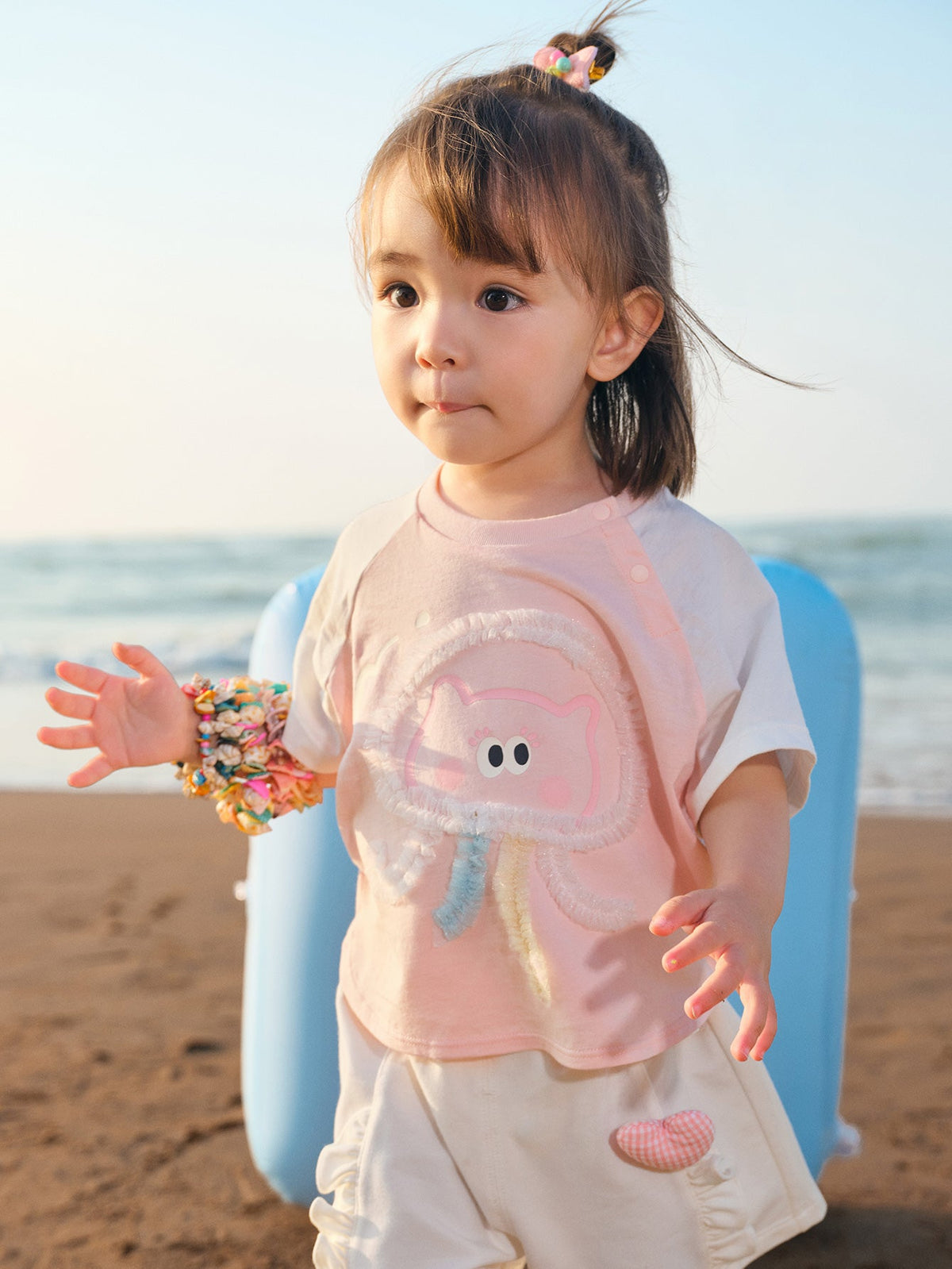 Balabala Baby Unisex 🌊Beach Summer Octopus Round Neck Short Sleeve T-Shirt