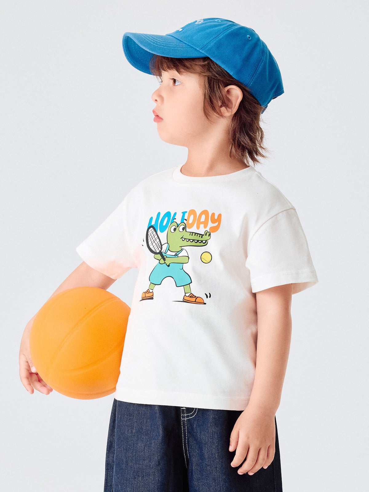 Baby Unisex Round V-Neck Short-Sleeved T-Shirt
