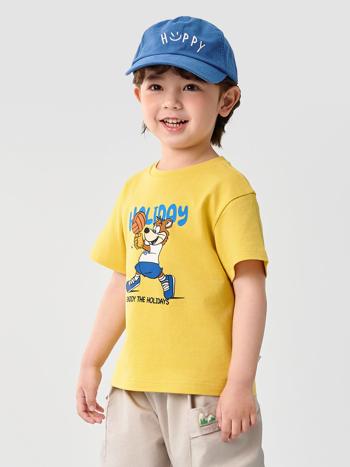 Baby Unisex Round V-Neck Short-Sleeved T-Shirt