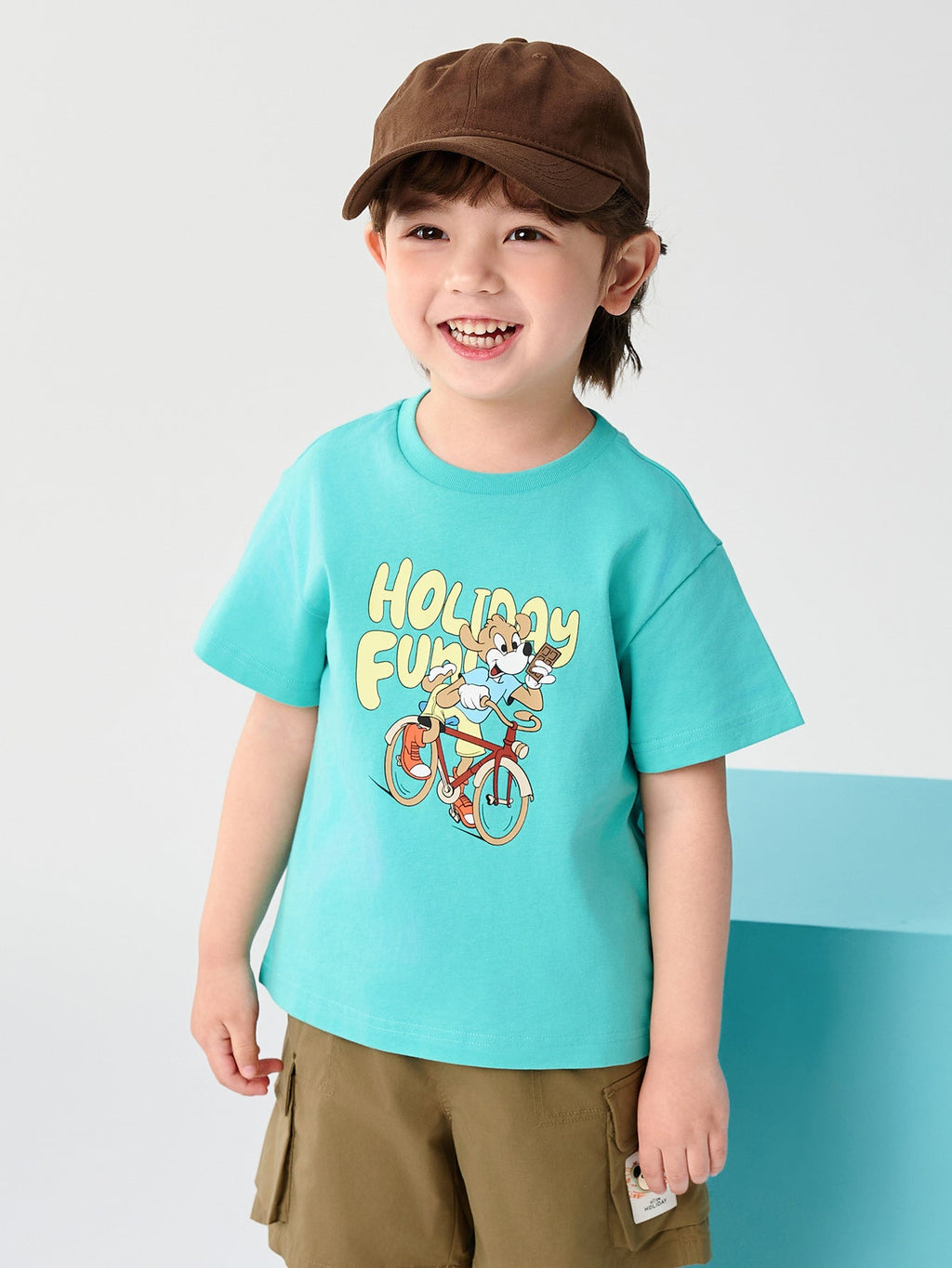 Baby Unisex Round V-Neck Short-Sleeved T-Shirt