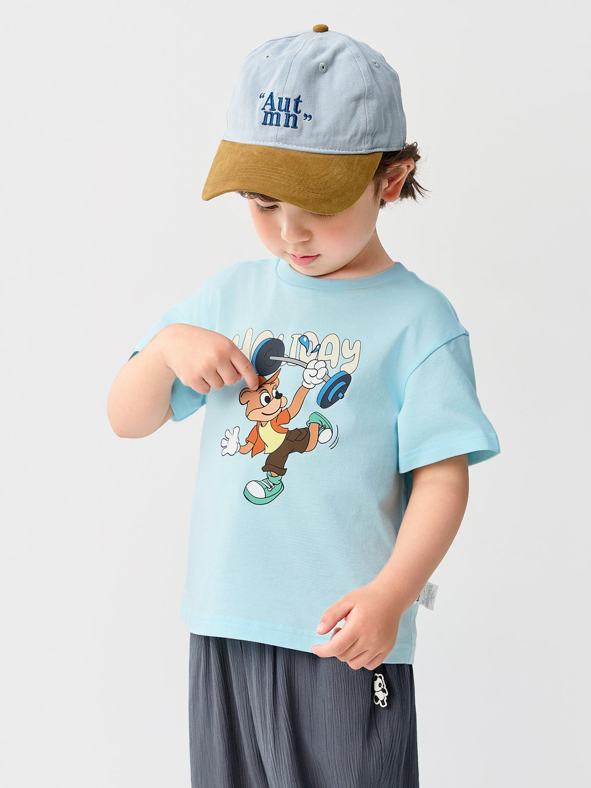 Baby Unisex Round V-Neck Short-Sleeved T-Shirt