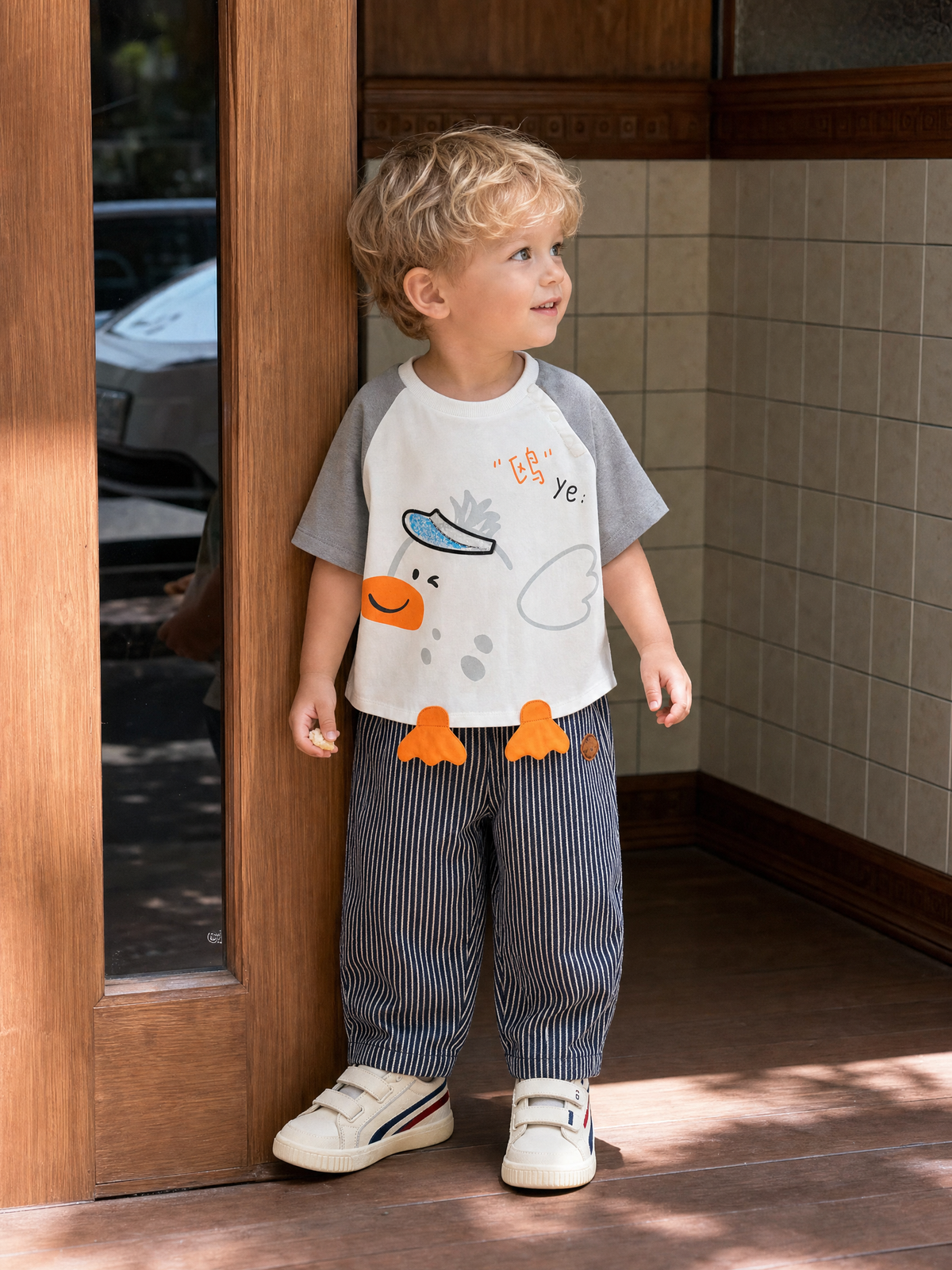 Balabala Baby Unisex 🌊Beach Summer Octopus Round Neck Short Sleeve T-Shirt