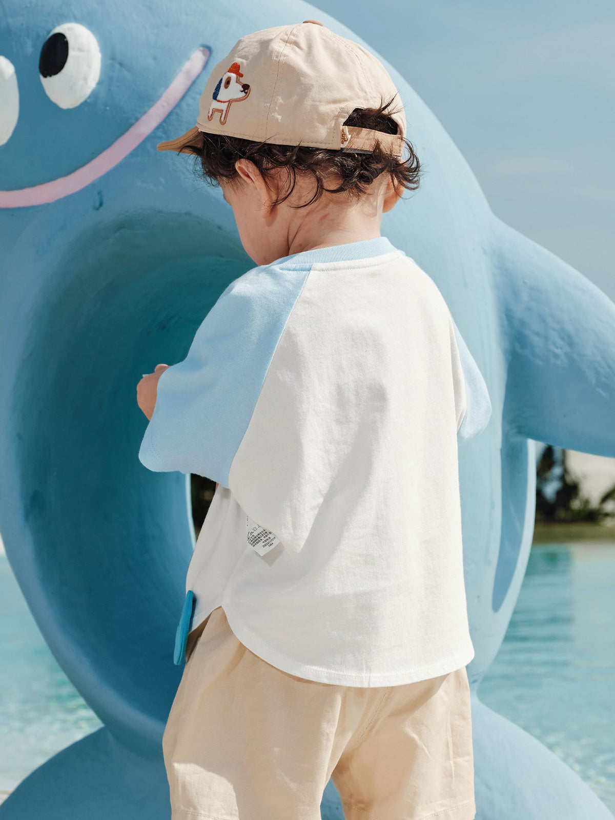 Balabala Baby Unisex 🌊Beach Summer Octopus Round Neck Short Sleeve T-Shirt