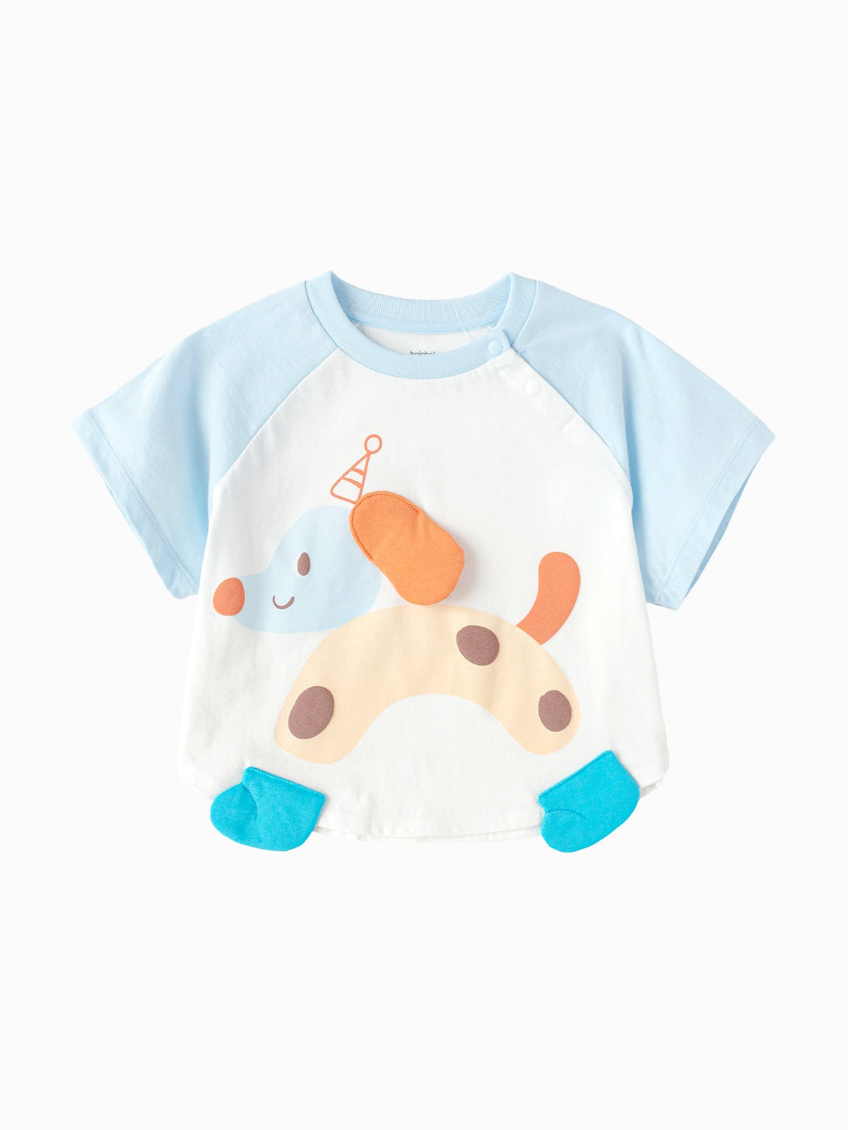 Balabala Baby Unisex 🌊Beach Summer Octopus Round Neck Short Sleeve T-Shirt