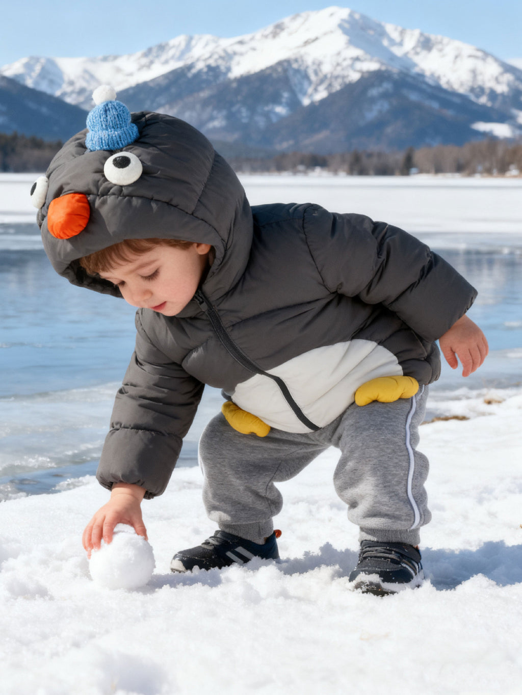 Adorable Animal-Themed Baby Toddler Down Jacket - 85% Feather Down, Warm for -5°C to 5°C, Cleanliness 700+ (Odor-Free)