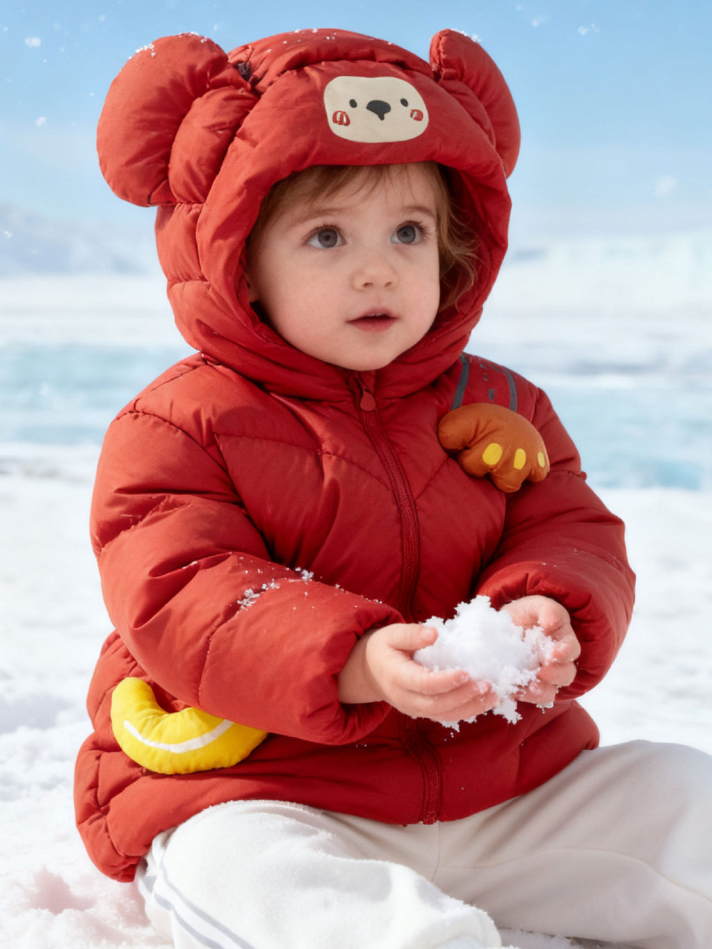 Adorable Animal-Themed Baby Toddler Down Jacket - 85% Feather Down, Warm for -5°C to 5°C, Cleanliness 700+ (Odor-Free)