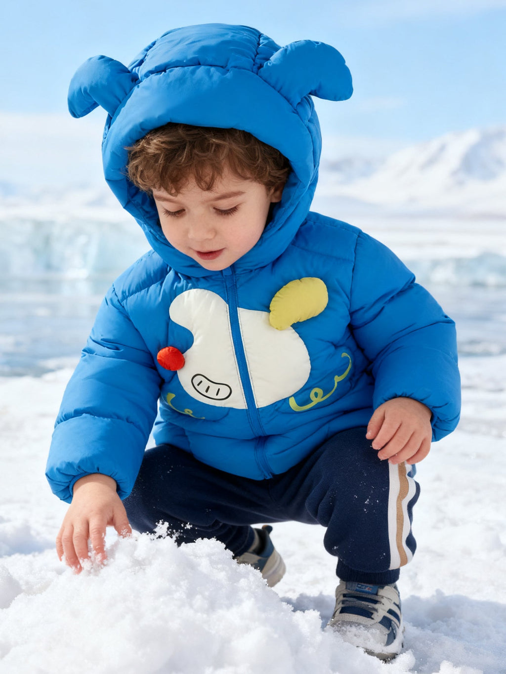 Adorable Animal-Themed Baby Toddler Down Jacket - 85% Feather Down, Warm for -5°C to 5°C, Cleanliness 700+ (Odor-Free)