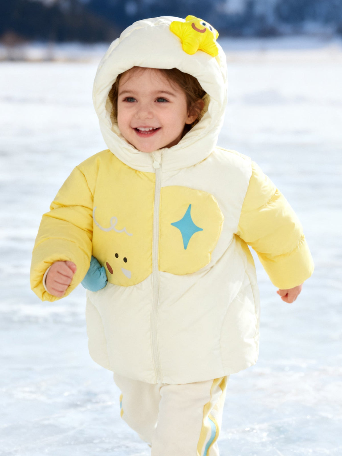 Adorable Animal-Themed Baby Toddler Down Jacket - 85% Feather Down, Warm for -5°C to 5°C, Cleanliness 700+ (Odor-Free)