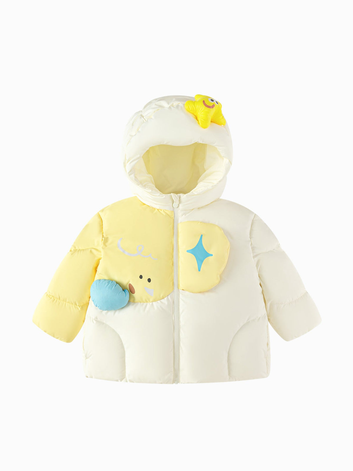 Adorable Animal-Themed Baby Toddler Down Jacket - 85% Feather Down, Warm for -5°C to 5°C, Cleanliness 700+ (Odor-Free)