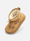 Balabala Girl Kids Bow Detail Embellished Cozy Faux Fur Snow Boots