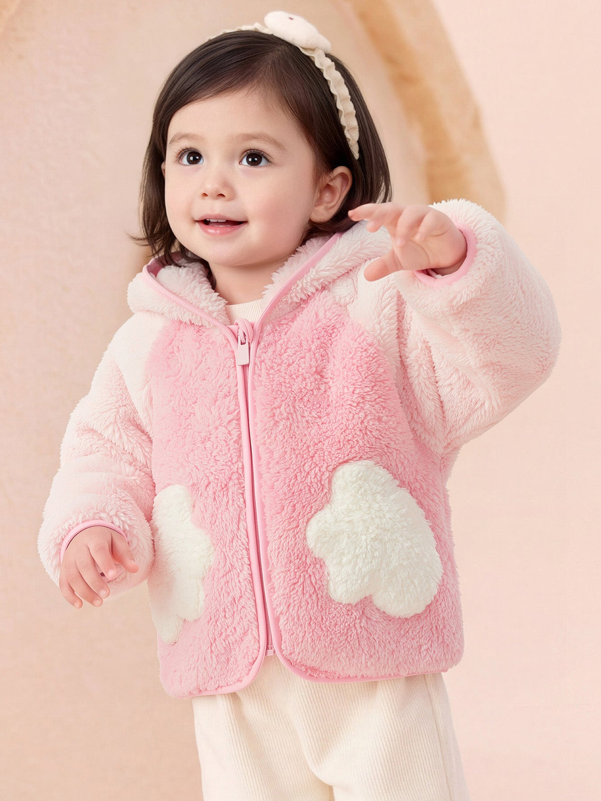 Balabala Baby Toddler Unisex Penguin Sherpa Fleece Zip-Up Hooded Jacket