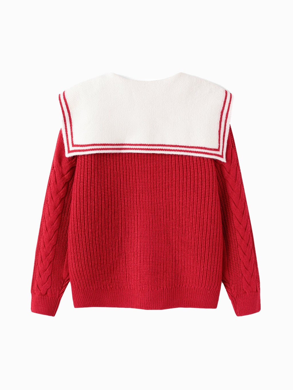 Balabala children's clothing girls sweater sweater 2024 winter new red knitted color collision warm cardigan