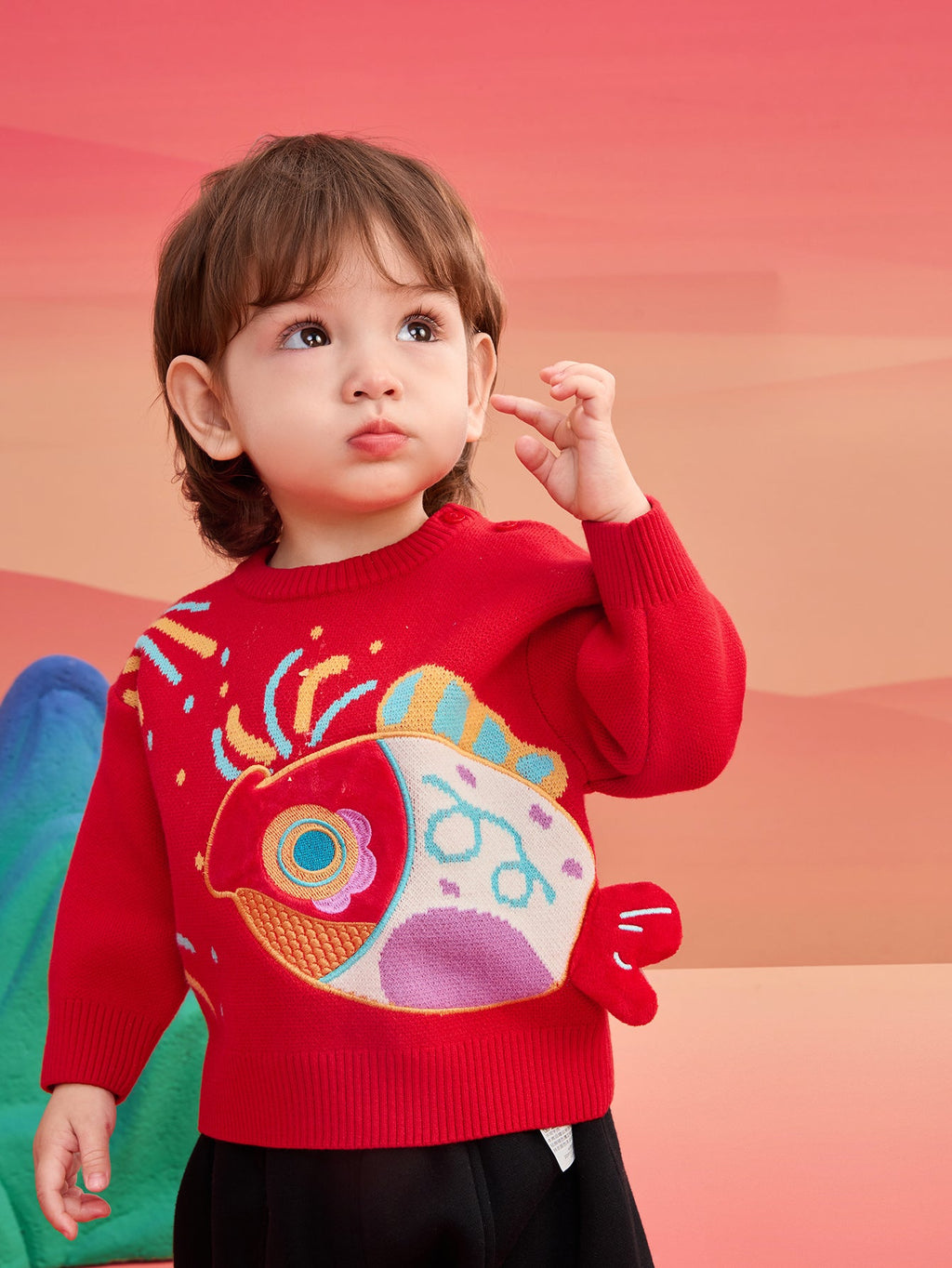 Balabala Children's Clothes Baby Sweater Pullover 2025 New Winter Clothes Baby Bottoming Shirt Cute and Fun
