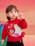 Balabala Children's Clothes Baby Sweater Pullover 2025 New Winter Clothes Baby Bottoming Shirt Cute and Fun